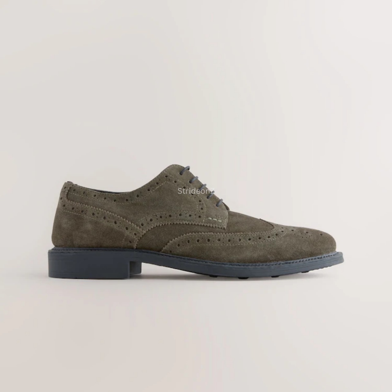 Green Suede Brogue Shoes